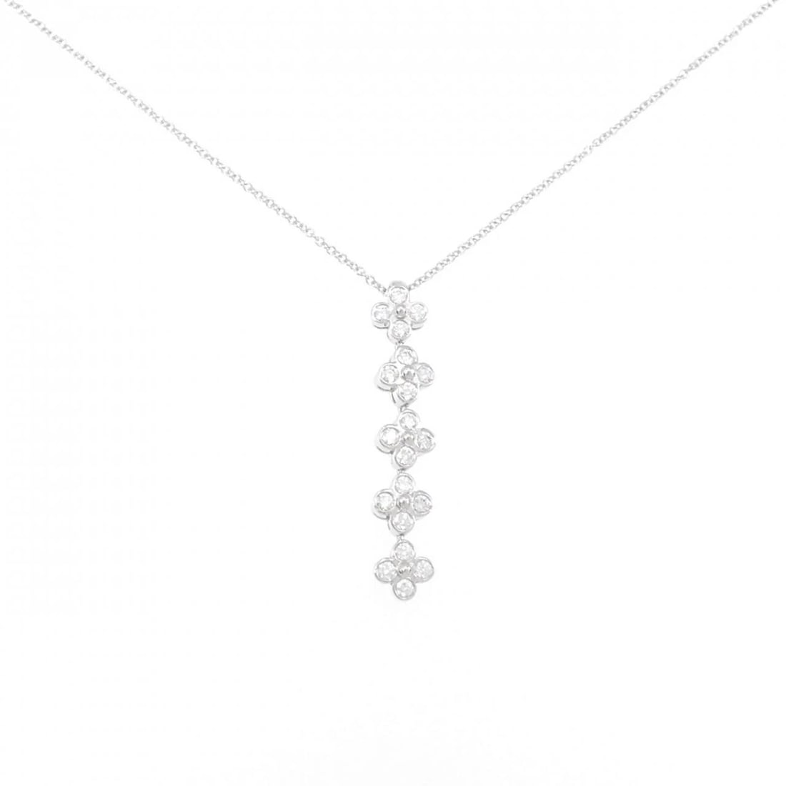 TIFFANY & CO. RACE DROP NECKLACE: Tiffany & Co. race Drop Necklace Brand: Tiffany Type: Necklace Material: Platinum, Main Stone/Creation Natural Color: White Size: 41cmActualSize Pendant top H x W: 32.3mmx6.2mm Chain Max. W: