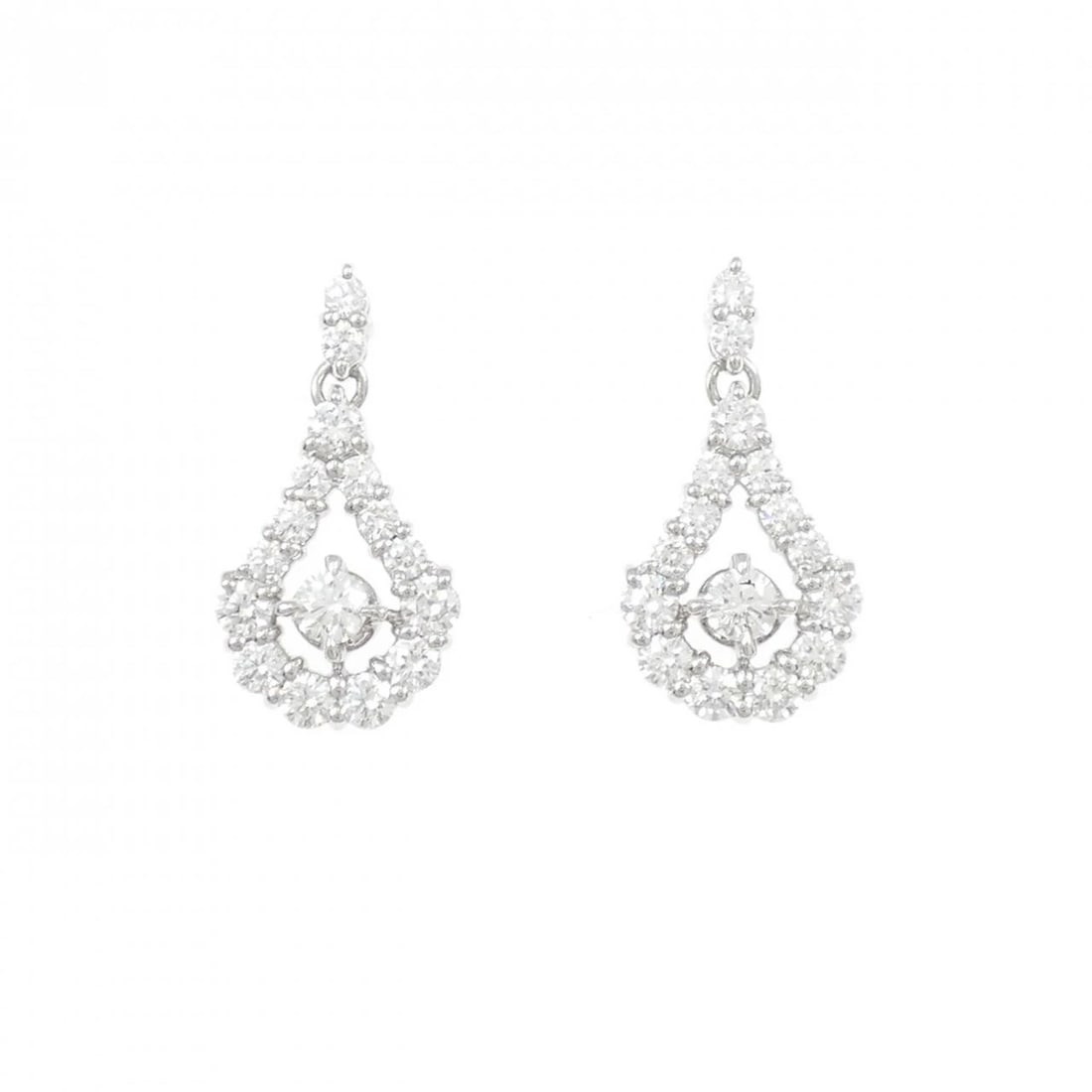 PT900 DIAMOND EARRINGS: PT900 Diamond Earrings Brand: Unbranded Type: Earrings Material: Platinum 900 Platinum, Main Stone/Creation natural Color: White Gold Size: HxW: 18.3mmx9.4mm Accessories: None Accessories