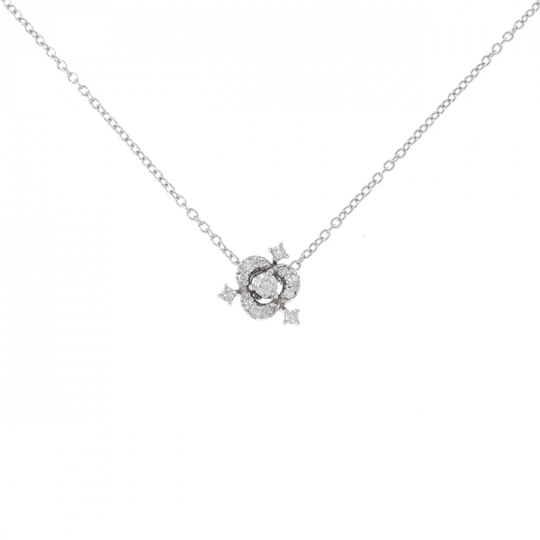 PONTE VECCHIO DIAMOND NECKLACE: Ponte Vecchio Diamond Necklace Brand: Ponte Vecchio Type: Necklace Material: K18 White Gold, Main Stone/Creation Natural Color: White Gold Size: ActualSize Pendant top H x W: 8.5mmx8.5mm Chain