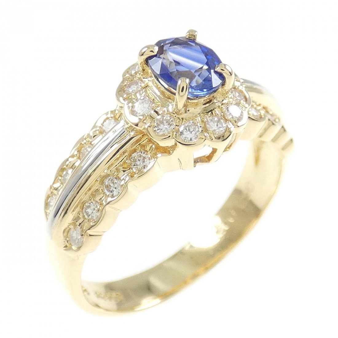 K18YG PT SAPPHIRE RING: K18YG PT Sapphire Ring Brand: Unbranded Type: Ring Material: K18 Yellow Gold Platinum, Main Stone/Creation SAPPHIRE Color: Yellow Gold Size: 6.5 US Accessories: None Accessories Notice: Wh