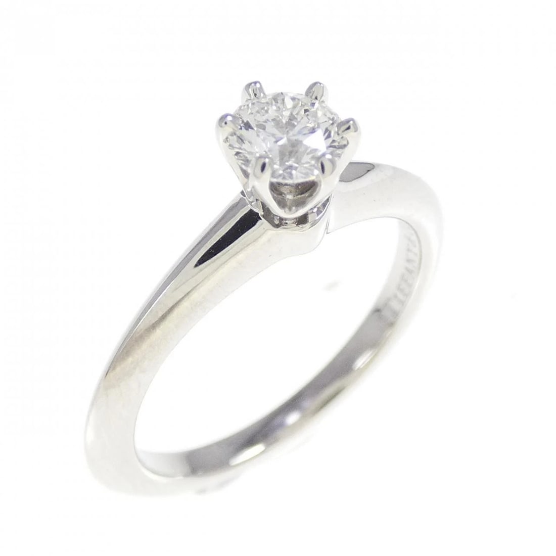 TIFFANY CLASSIC SOLITAIRE RING: Tiffany Classic Solitaire Ring Brand: Tiffany Type: Ring Material: Platinum 950, Main Stone/Creation Natural Color: white Size: 4 (US size) Accessories: None Accessories Notice: When purch