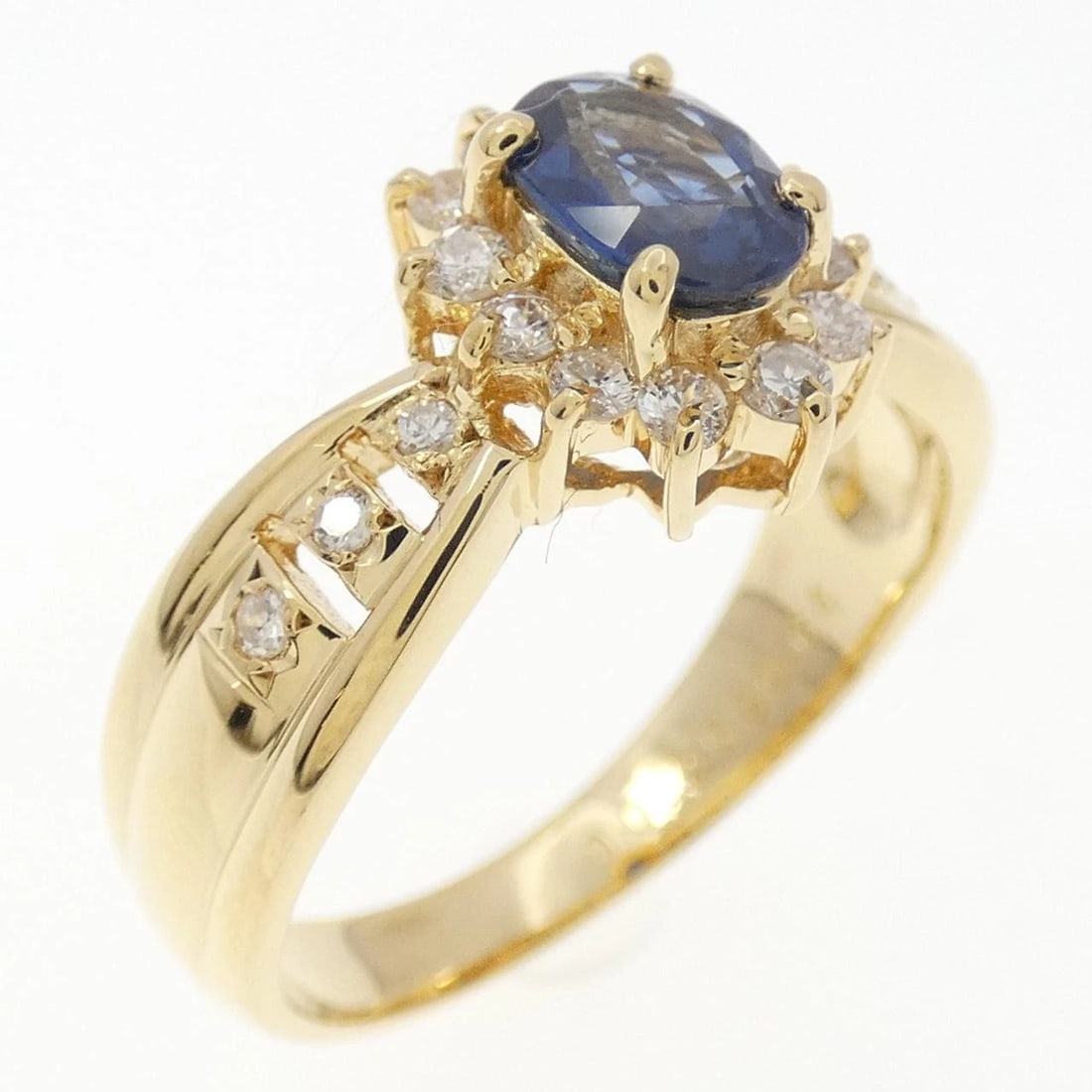 K18YG SAPPHIRE RING: K18YG Sapphire Ring Brand: Unbranded Type: Ring Material: K18 Yellow Gold, Main Stone/Creation Sapphire Color: YG Size: 6.5 US Accessories: None Accessories Notice: When purchasing pre-own