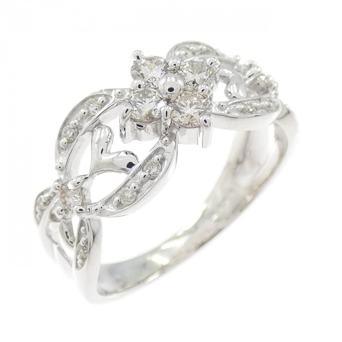 K18WG DIAMOND RING: K18WG Diamond Ring Brand: Unbranded Type: Ring Material: K18 White Gold, Main Stone/Creation Natural Color: WG Size: 6.5-7 US Accessories: None Accessories Notice: When purchasing pre-owne