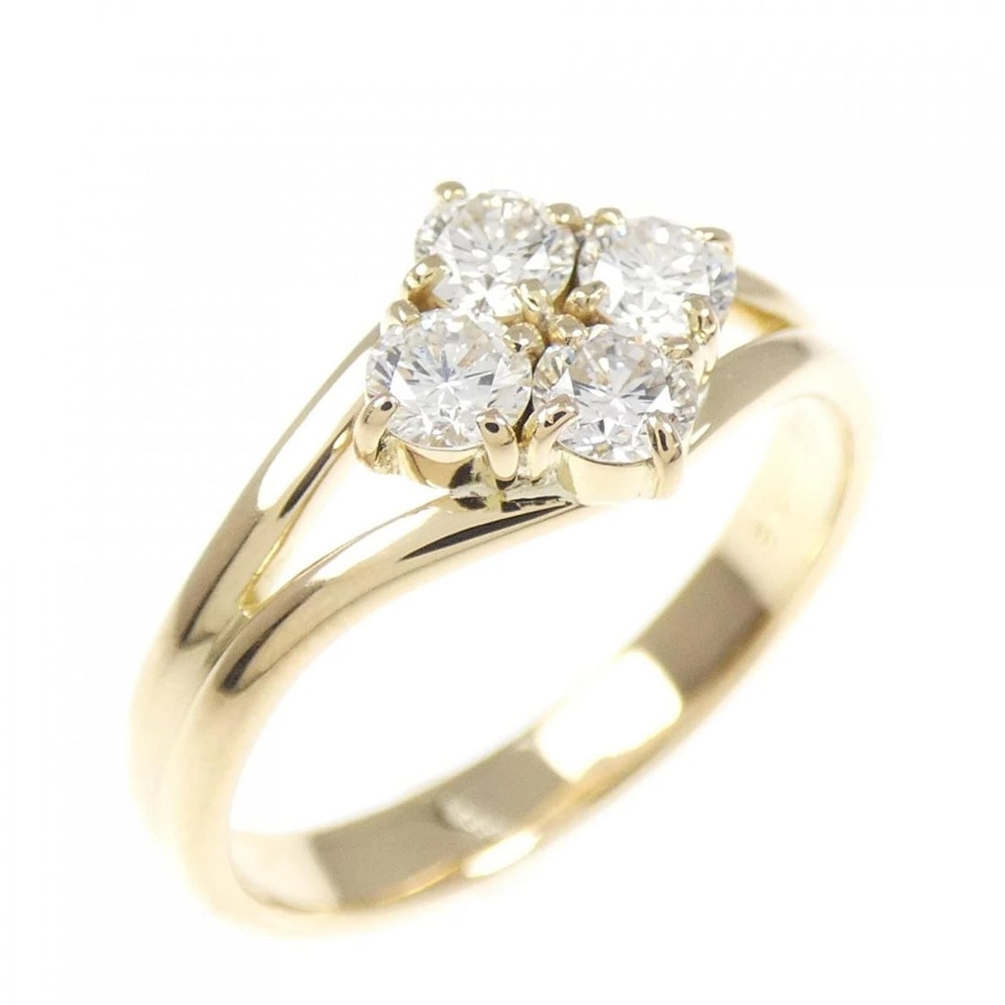 K18YG DIAMOND RING: K18YG Diamond Ring Brand: Unbranded Type: Ring Material: K18 Yellow Gold, Main Stone/Creation natural Color: Yellow Gold Size: 5-5.5 US Accessories: None Accessories Notice: When purchasin