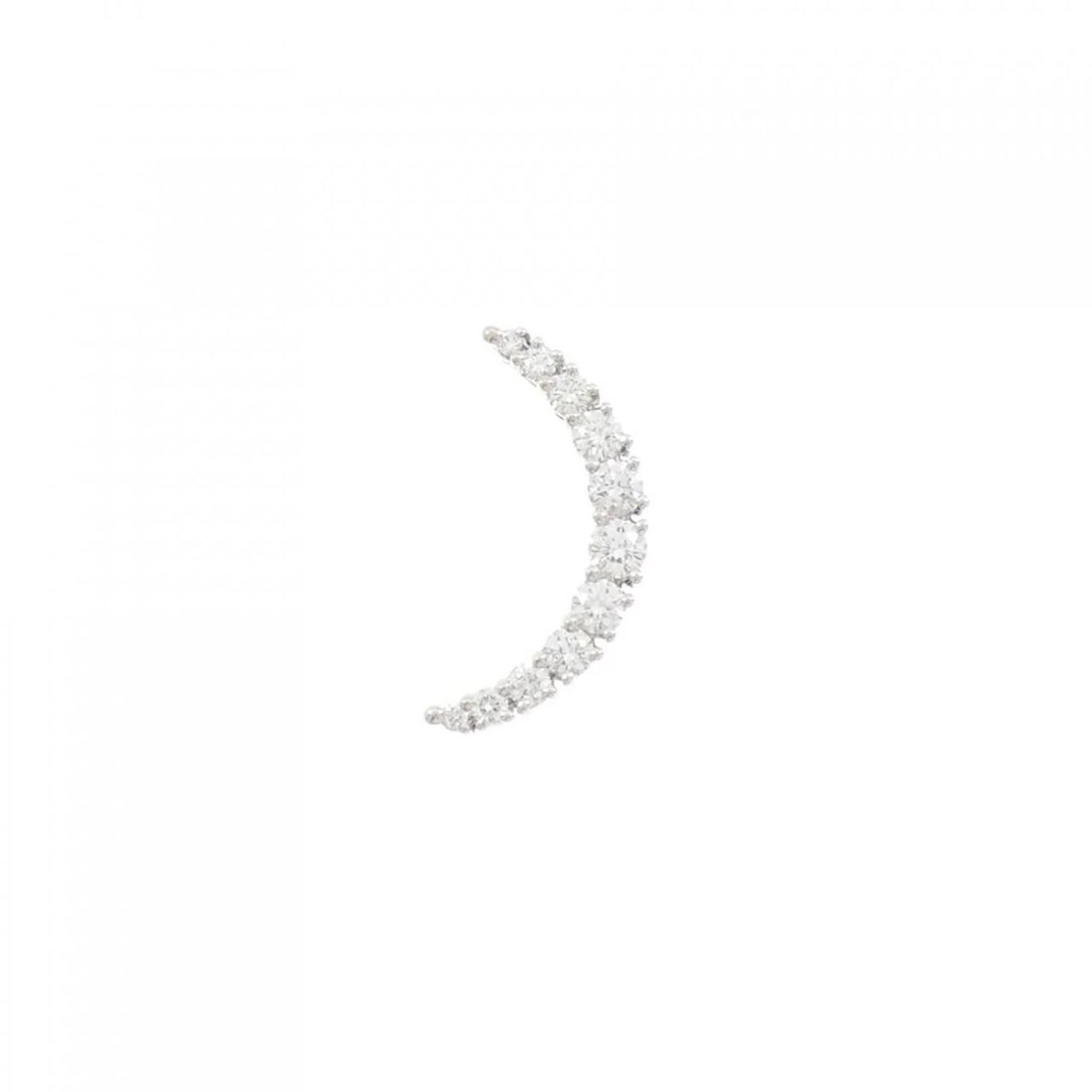 MIKIMOTO MOON DIAMOND BROOCH: MIKIMOTO Moon Diamond Brooch Brand: MIKIMOTO Type: Pendant Brooch Material: K18 White Gold, Main Stone/Creation Natural Color: White Gold Size: ActualSize HxW: 20.8mmx9.9mm Accessories: None