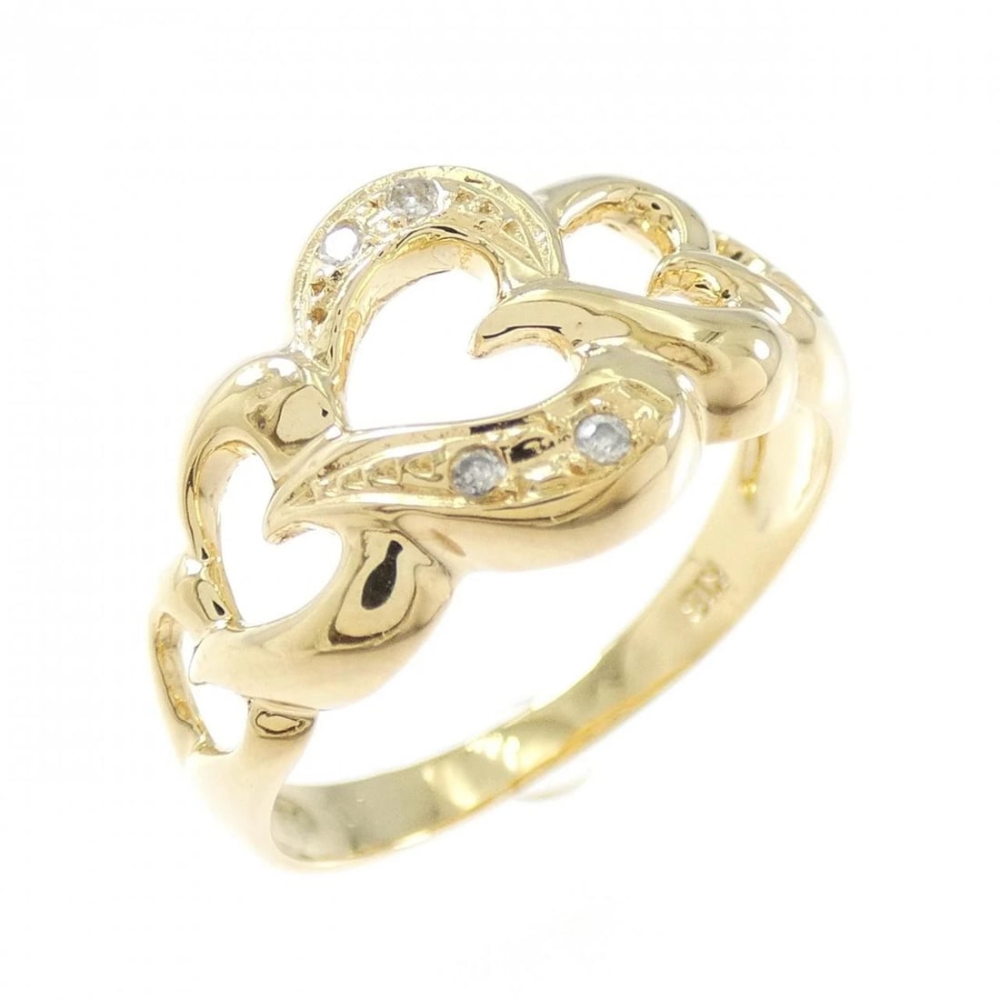 K18YG HEART DIAMOND RING: K18YG Heart Diamond Ring Brand: Unbranded Type: Ring Material: K18 Yellow Gold, Main Stone/Creation natural Color: Yellow Gold Size: 6.5 US Accessories: None Accessories Notice: When purch