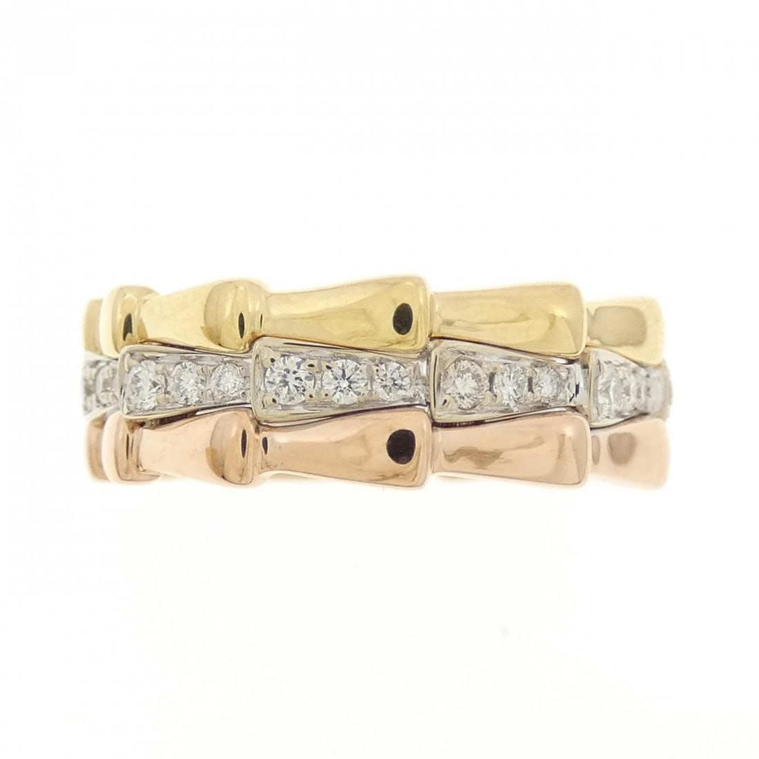 750 THREE COLOR DIAMOND RING - 2