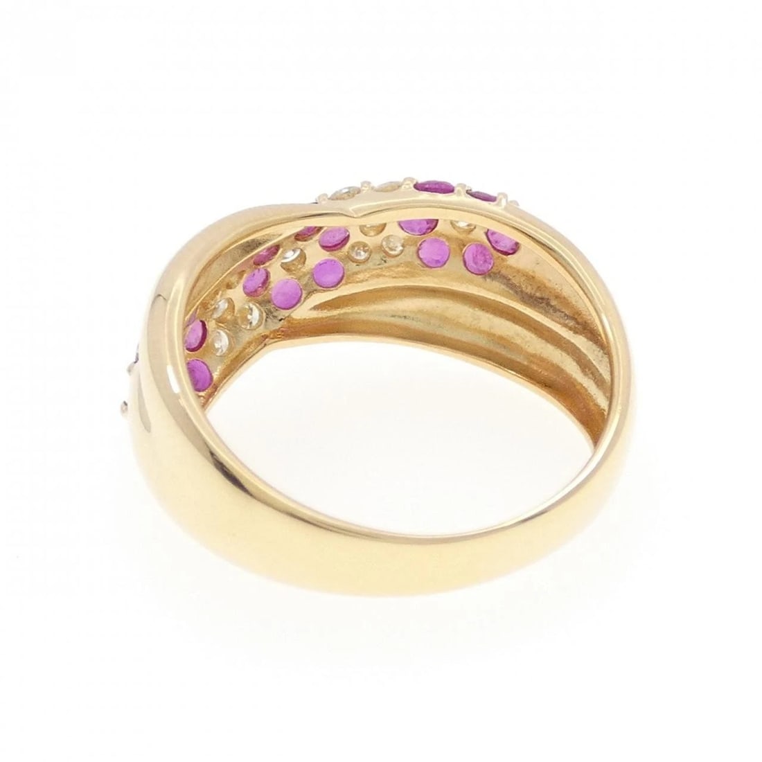 K18YG FLOWER RUBY RING - 3