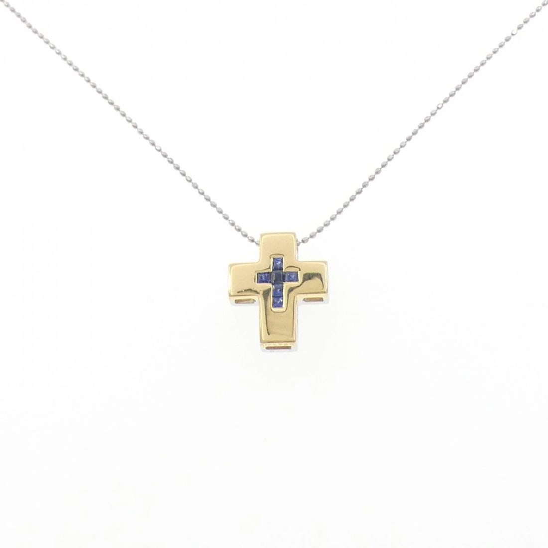 K18 K18WG PT850 CROSS SAPPHIRE NECKLACE: K18 K18WG PT850 Cross Sapphire Necklace Brand: Unbranded Type: Necklace Material: K18 K18WG PT850, Color: WG Size: 40cmActualSize Pendant top H x W: 15.5mmx12.5mm Chain Max. W: 0.9mm 