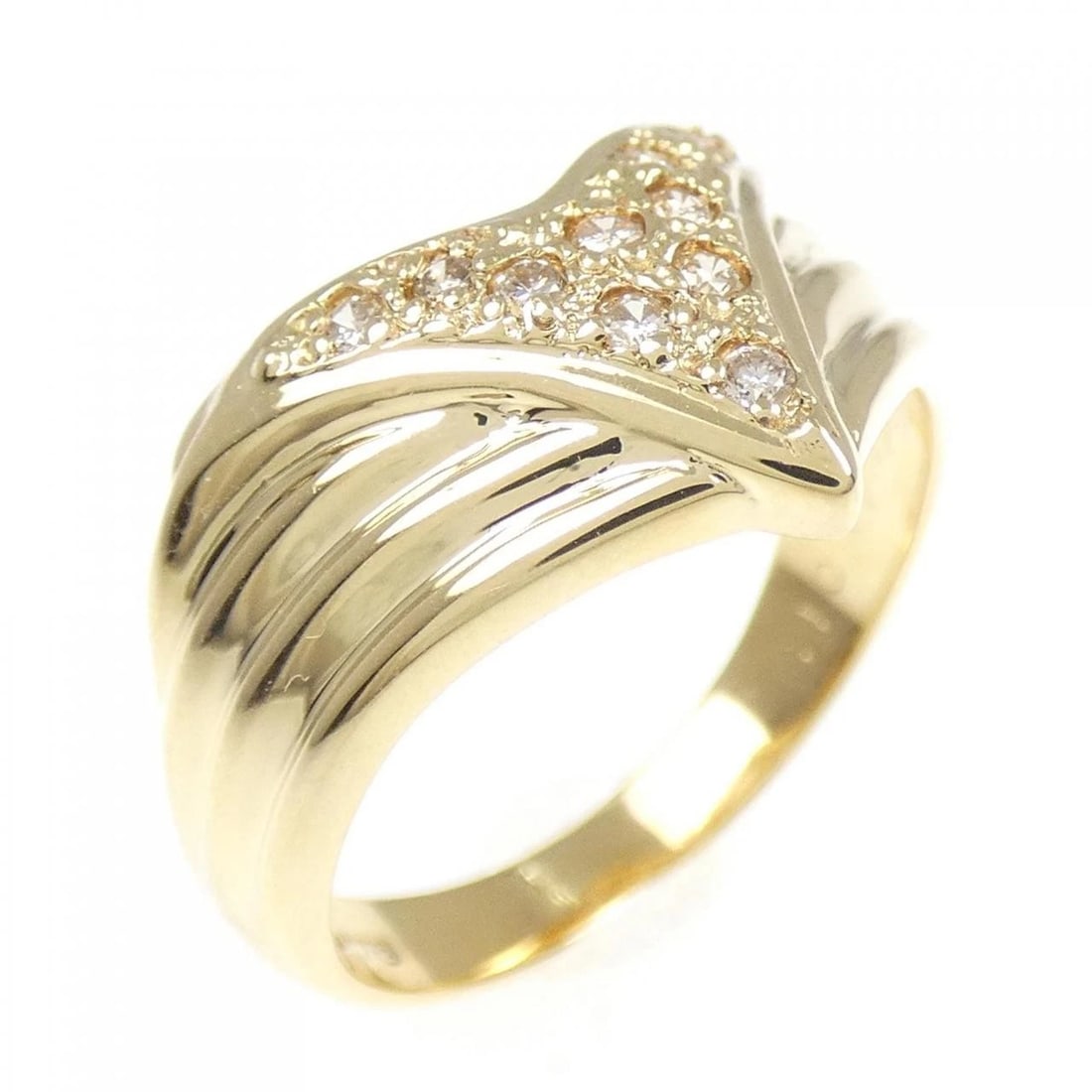 K18YG DIAMOND RING: K18YG Diamond Ring Brand: Unbranded Type: Ring Material: K18 Yellow Gold, Main Stone/Creation natural Color: Yellow Gold Size: 6 US Accessories: None Accessories Notice: When purchasing