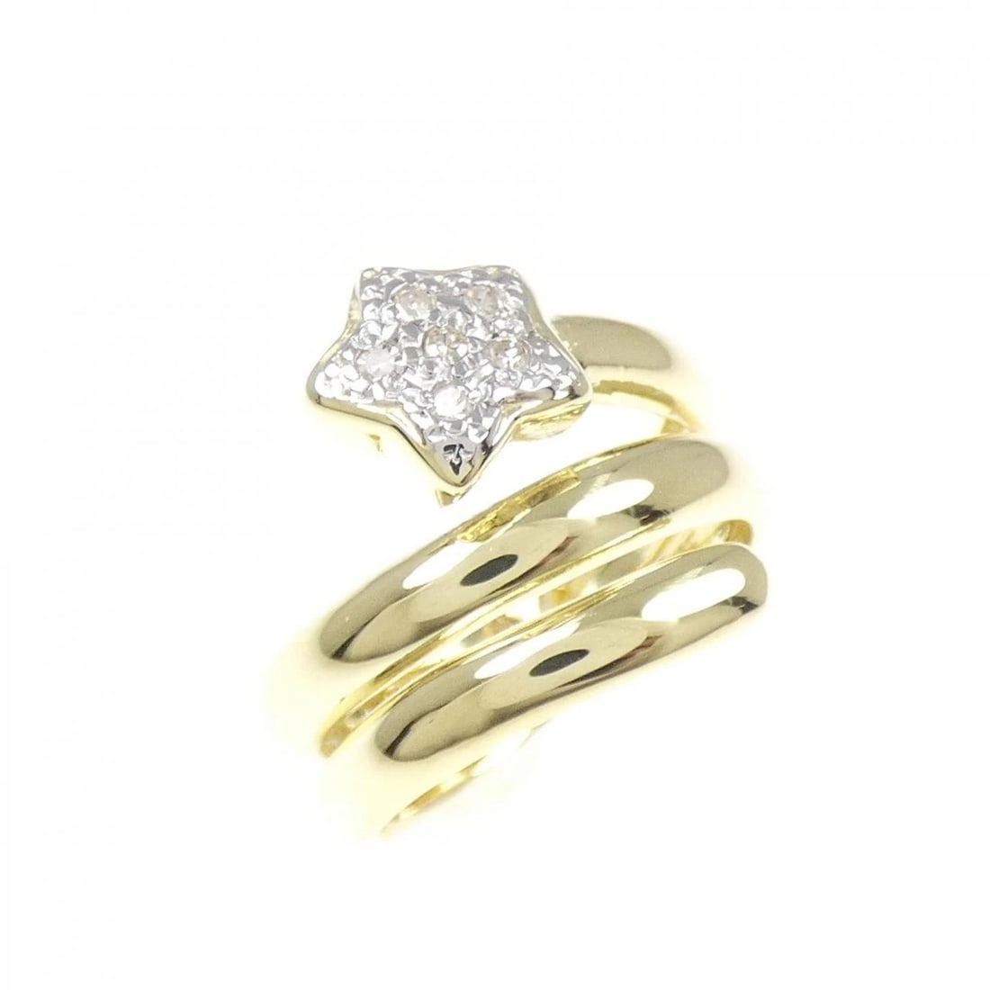 K18YG PT900 STAR DIAMOND PINKY RING: K18YG PT900 Star Diamond Pinky Ring Brand: Unbranded Type: Ring Material: K18 Yellow Gold Platinum 900 Platinum, Main Stone/Creation natural Color: Yellow Gold Size: 3-3.5 US Accessories: