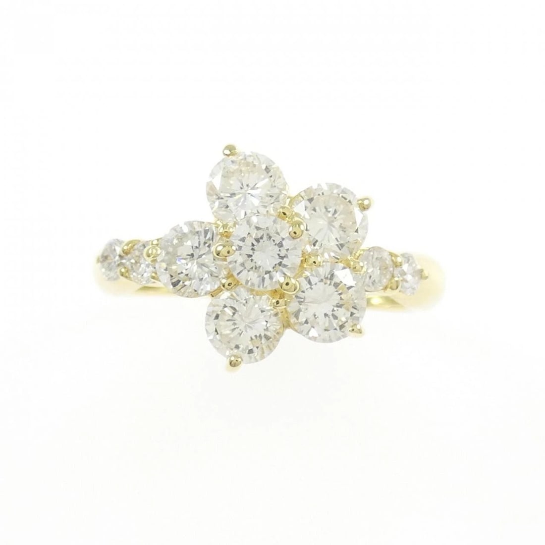 K18YG FLOWER DIAMOND RING - 2