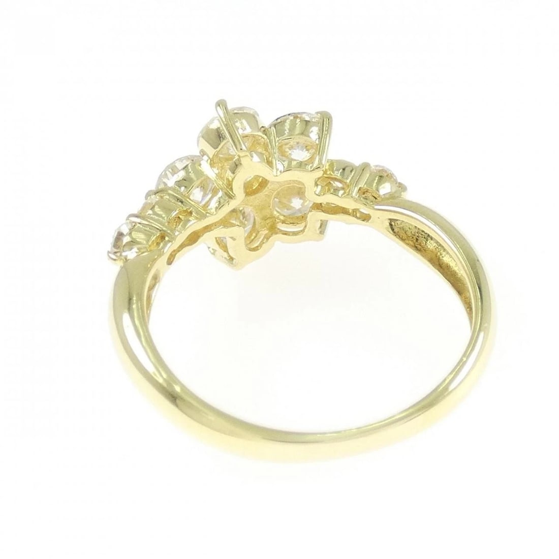 K18YG FLOWER DIAMOND RING - 3