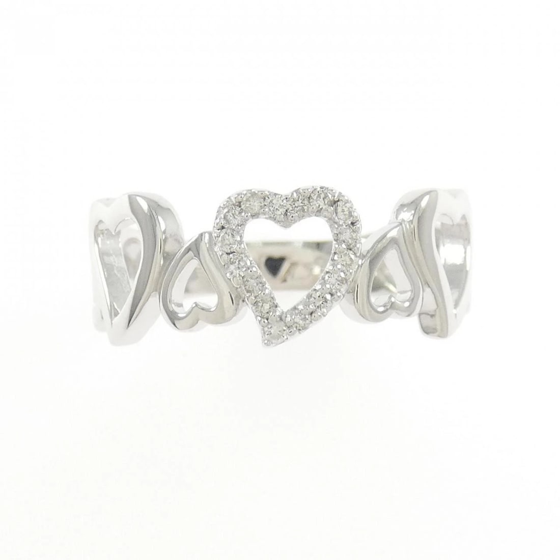 K18WG HEART DIAMOND RING - 2