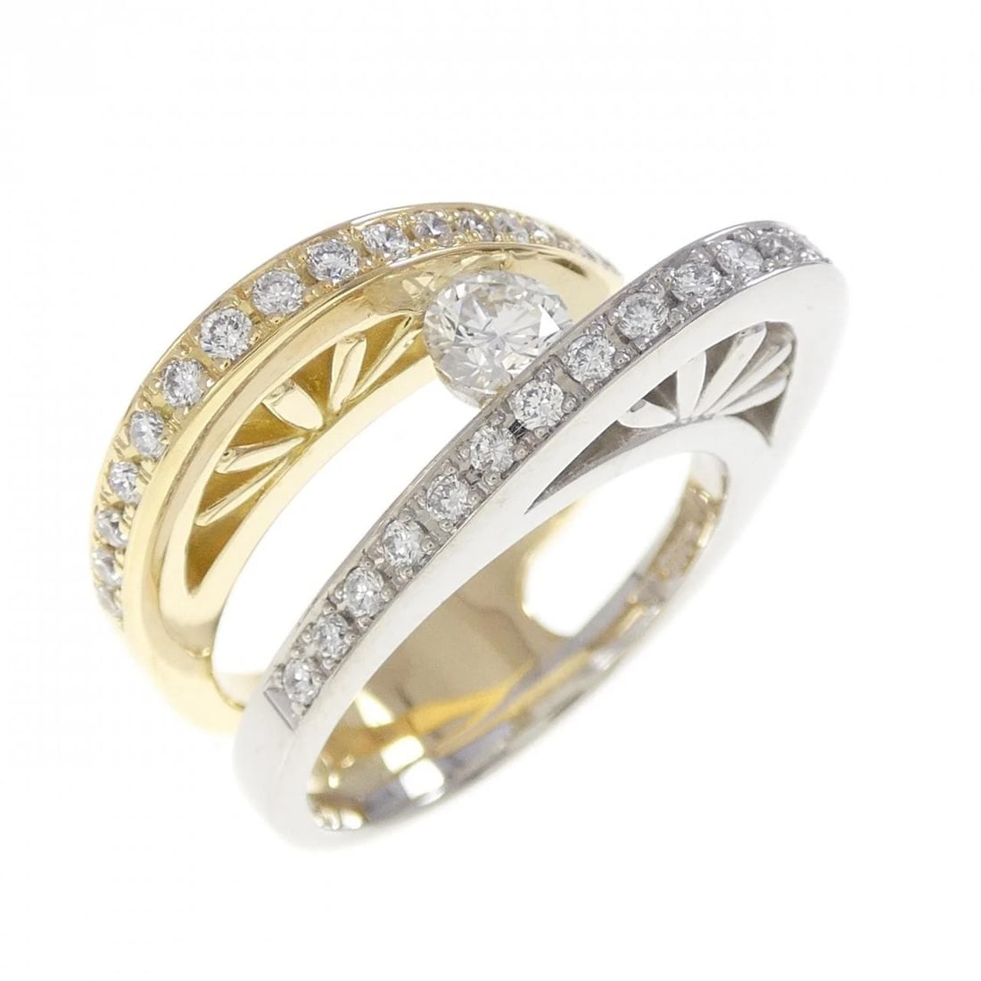 K18YG PT900 DIAMOND RING: K18YG PT900 Diamond Ring Brand: Unbranded Type: Ring Material: K18 Yellow Gold Platinum 900 Platinum, Main Stone/Creation Natural Color: YG Size: 8 US Accessories: None Accessories Notice: