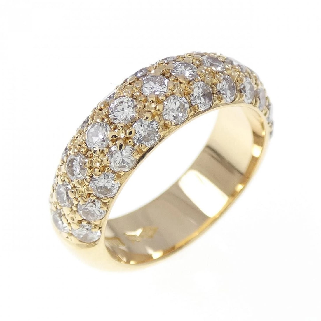 K18YG PAVE DIAMOND RING: K18YG Pave Diamond Ring Brand: Unbranded Type: Ring Material: K18 Yellow Gold, Main Stone/Creation Natural Color: YG Size: 3.5 US Accessories: None Accessories Notice: When purchasing pre-