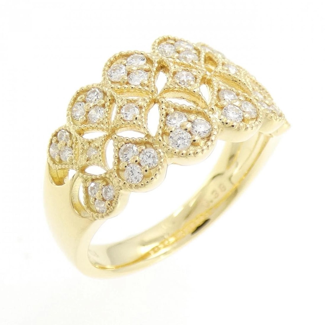 K18YG DIAMOND RING: K18YG Diamond Ring Brand: Unbranded Type: Ring Material: K18 Yellow Gold, Main Stone/Creation Natural Color: Yellow Gold Size: 6 US Accessories: None Accessories Notice: When purchasing pr