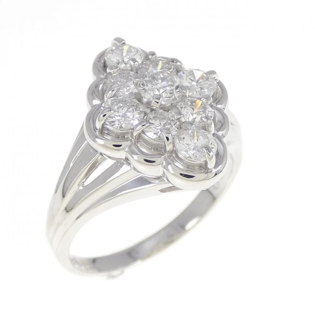 PT DIAMOND RING: PT Diamond Ring Brand: Unbranded Type: Ring Material: Platinum, Main Stone/Creation Natural Color: None Size: 6.5-7 US Accessories: None Accessories Notice: When purchasing pre-owned goods