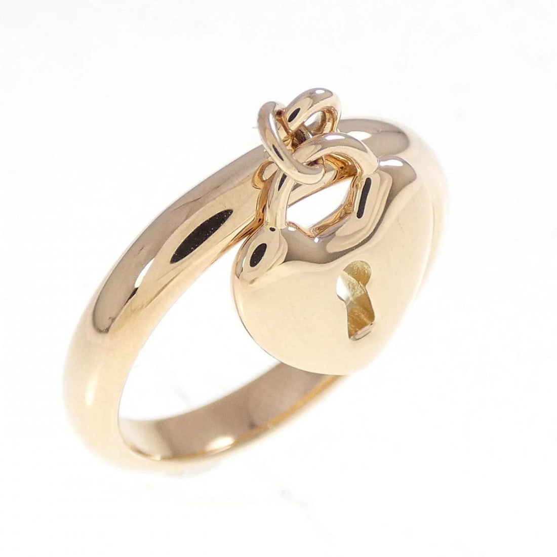 TIFFANY HEART LOCK RING: Tiffany Heart Lock Ring Brand: Tiffany Type: Ring Material: 750 Pink Gold, Color: Pink Gold Size: 5.5 (US size) Accessories: None Accessories Notice: When purchasing pre-owned goods, please