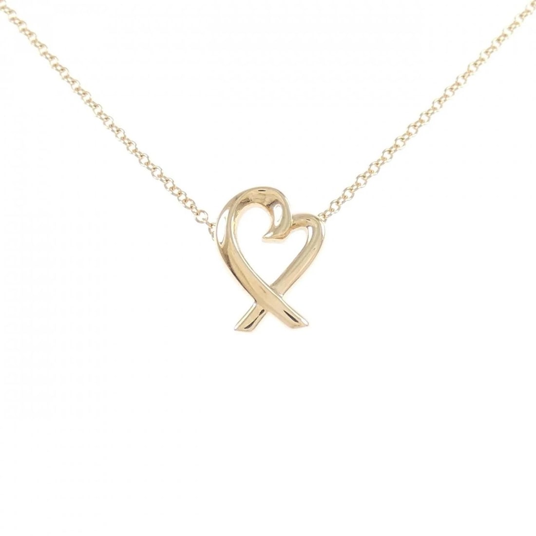 TIFFANY & CO. LOVING HEART MINI NECKLACE: Tiffany & Co. Loving Heart mini Necklace Brand: Tiffany Type: Necklace Material: 750 Pink Gold, Color: Pink Gold Size: ActualSize Pendant top H x W: 11.6mmx8.8mm Chain Max. W: 0.7mm 