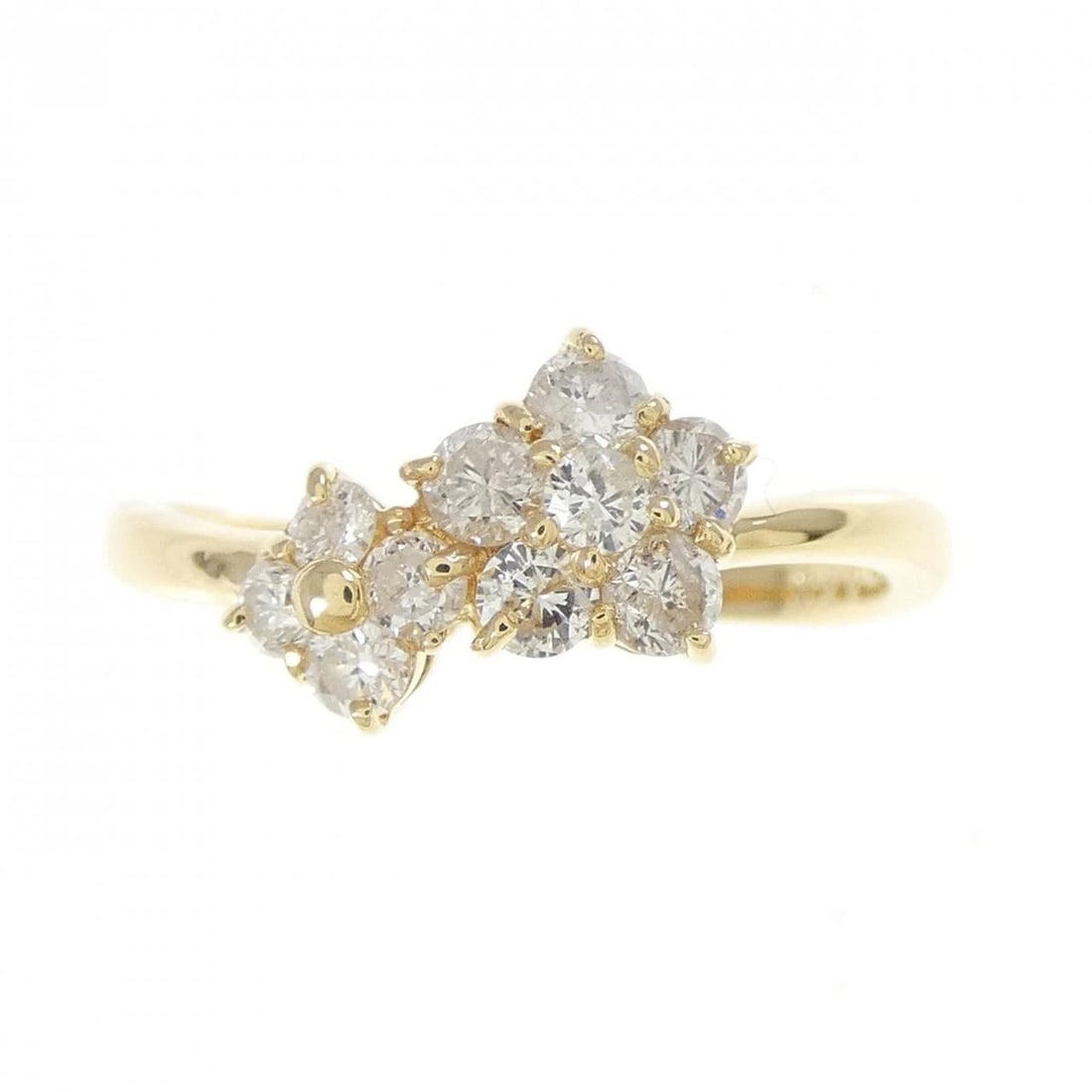 K18YG FLOWER DIAMOND RING - 2