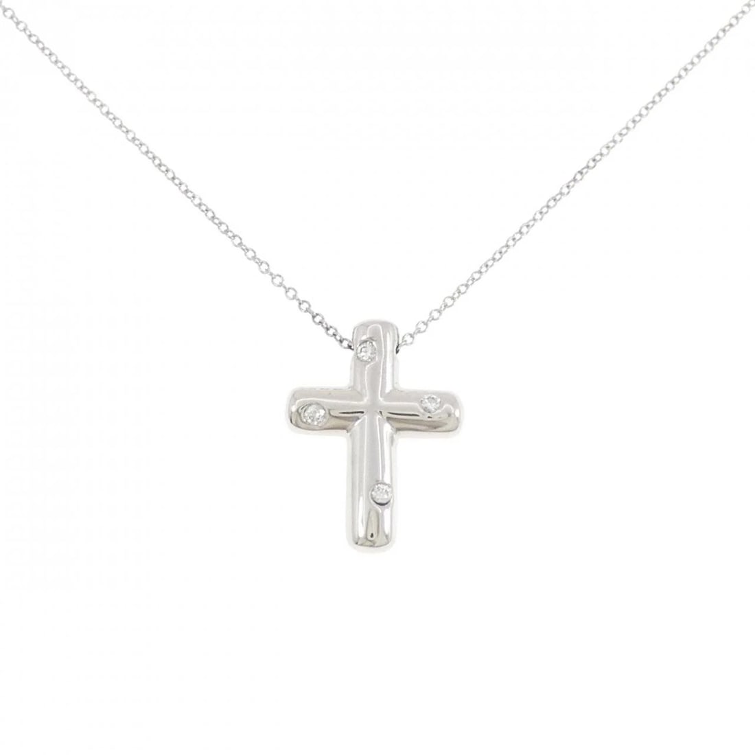 TIFFANY & CO. DOTS CROSS NECKLACE: Tiffany & Co. Dots Cross Necklace Brand: Tiffany Type: Necklace Material: Platinum 950, Main Stone/Creation Natural Color: Platinum Size: ActualSize Pendant top H x W: 20.4mmx15.4mm Chain Max.