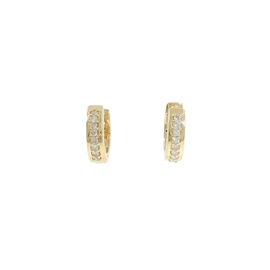 K18YG DIAMOND EARRINGS: K18YG Diamond Earrings Brand: Unbranded Type: Earrings Material: K18 Yellow Gold, Main Stone/Creation Natural Color: Yellow Gold Size: ActualSize HxW: 11.2mmx3.3mm Accessories: None