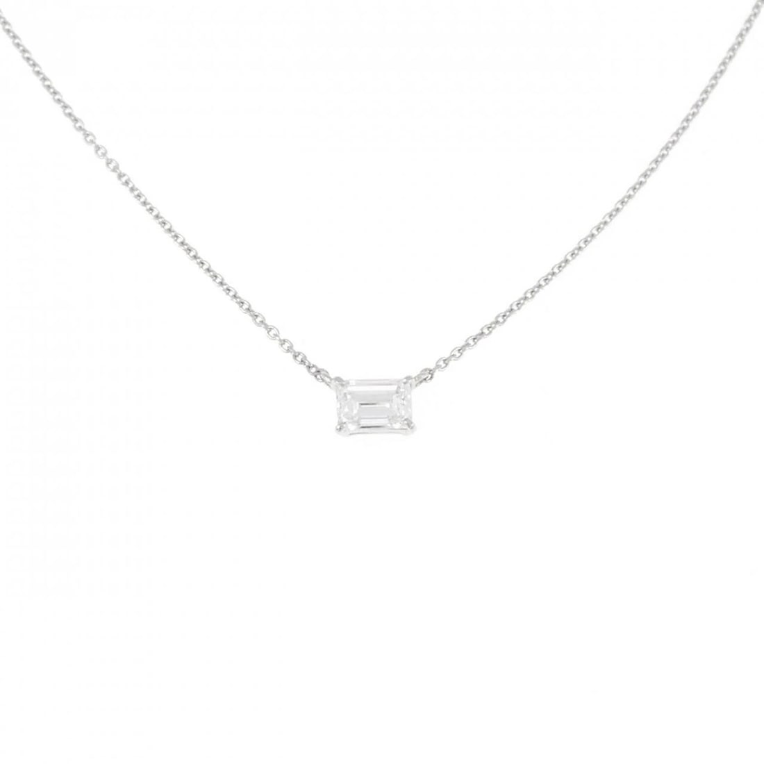 PT DIAMOND NECKLACE: PT Diamond Necklace Brand: Unbranded Type: Necklace Material: Platinum, Main Stone/Creation natural Color: White Gold Size: 43cm ActualSizePendant top H x W: 4.1mmx5.5mm Chain Max. W: 0.9mm 