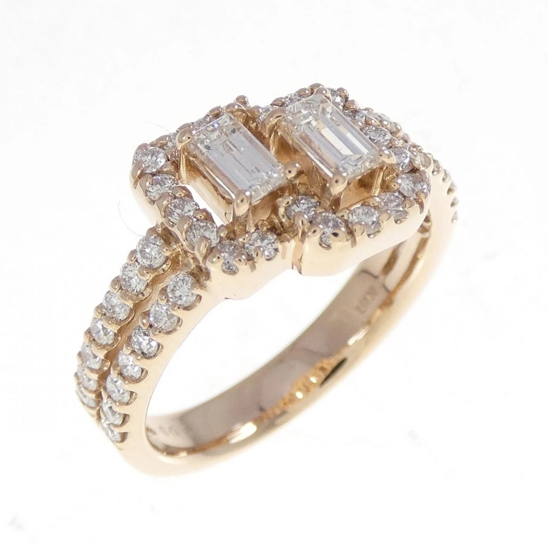 K18PG DIAMOND RING: K18PG Diamond Ring Brand: Unbranded Type: Ring Material: K18 Pink Gold, Main Stone/Creation Natural Color: PG Size: 6.5-7 US Accessories: None Accessories Notice: When purchasing pre-owned