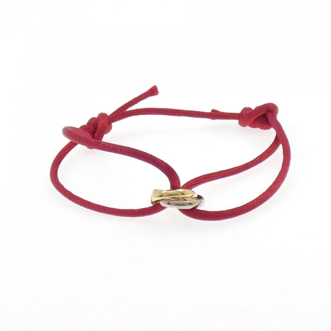 CARTIER TRINITY CODE BRACELET: Cartier Trinity Code Bracelet Brand: Cartier Type: Bracelet Material: 750 Yellow Gold 750 White Gold 750 Pink Gold, Color: Yellow Gold White Gold Pink Gold Size: ActualSize Max W: 4.3mm 