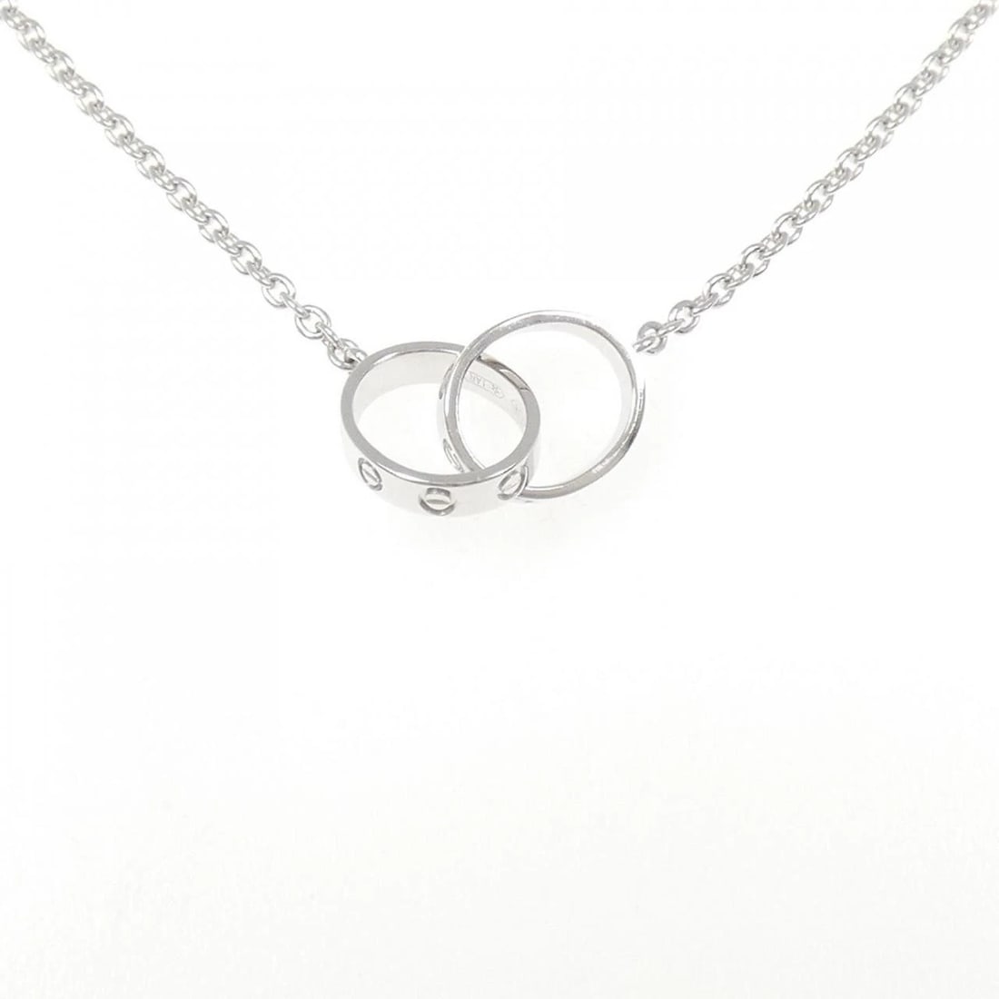 CARTIER BABY LOVE NECKLACE: Cartier Baby Love Necklace Brand: CARTIER Type: Necklace Material: 750, Color: White Gold Size: Actual Size Max width approx.: 10.0mm Chain maximum width approx.: 1.0mm Accessories: None