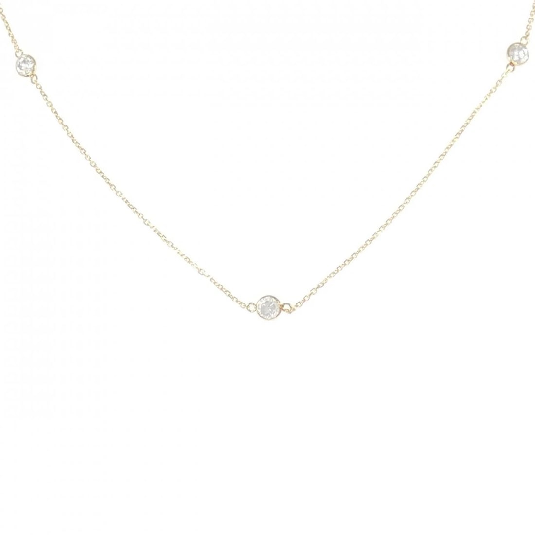 K18YG DIAMOND NECKLACE: K18YG Diamond Necklace Brand: Unbranded Type: Necklace Material: K18 Yellow Gold, Main Stone/Creation Natural Color: Yellow Gold Size: 48cm ActualSize Diameter: 3.5mm Chain Max. W: 0.5mm 