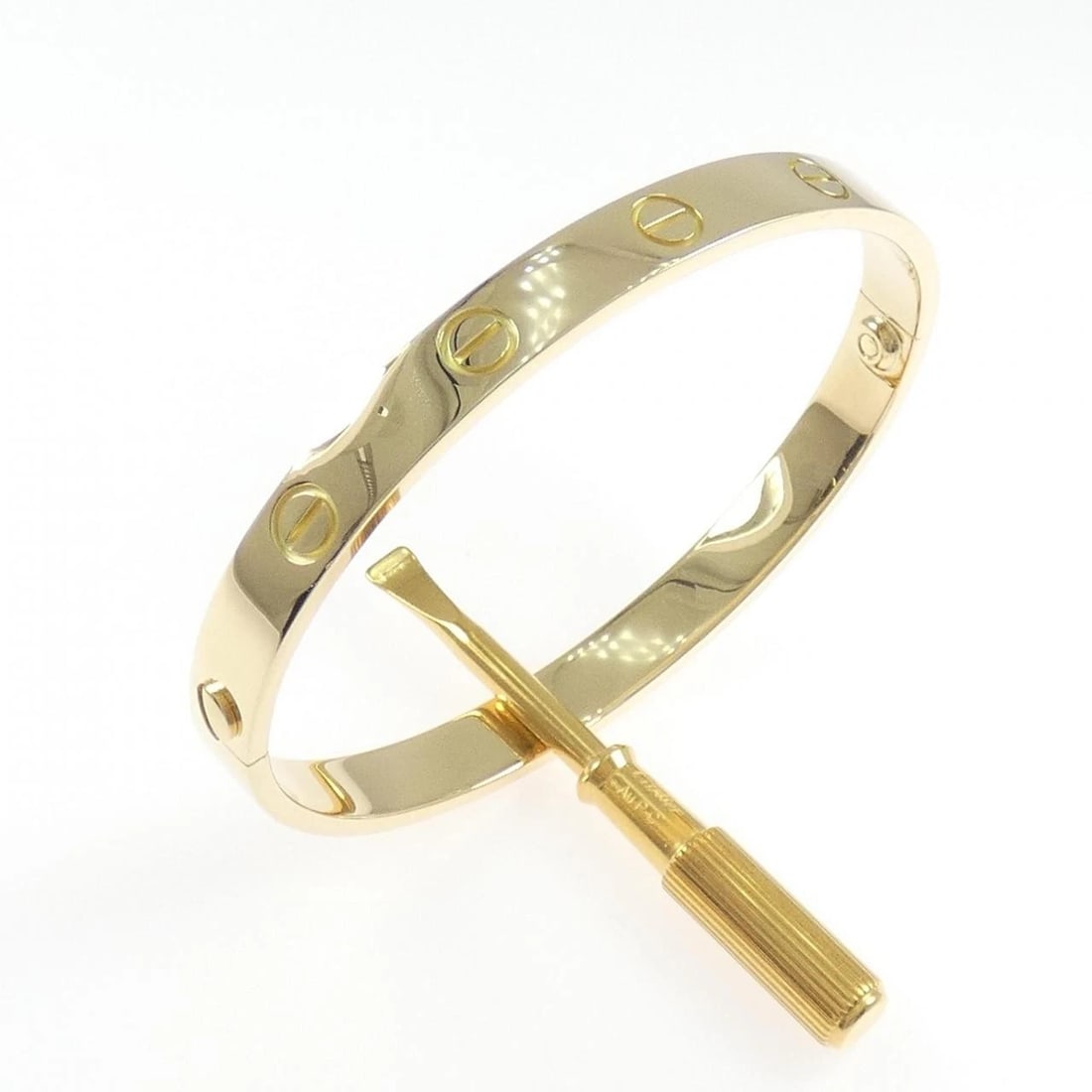 CARTIER LOVE BRACELET: Cartier Love Bracelet Brand: CARTIER Type: Bracelets Material: 750 yellow gold, Color: Yellow Gold Size: 16cm Accessories: None Accessories Notice: When purchasing pre-owned goods, please