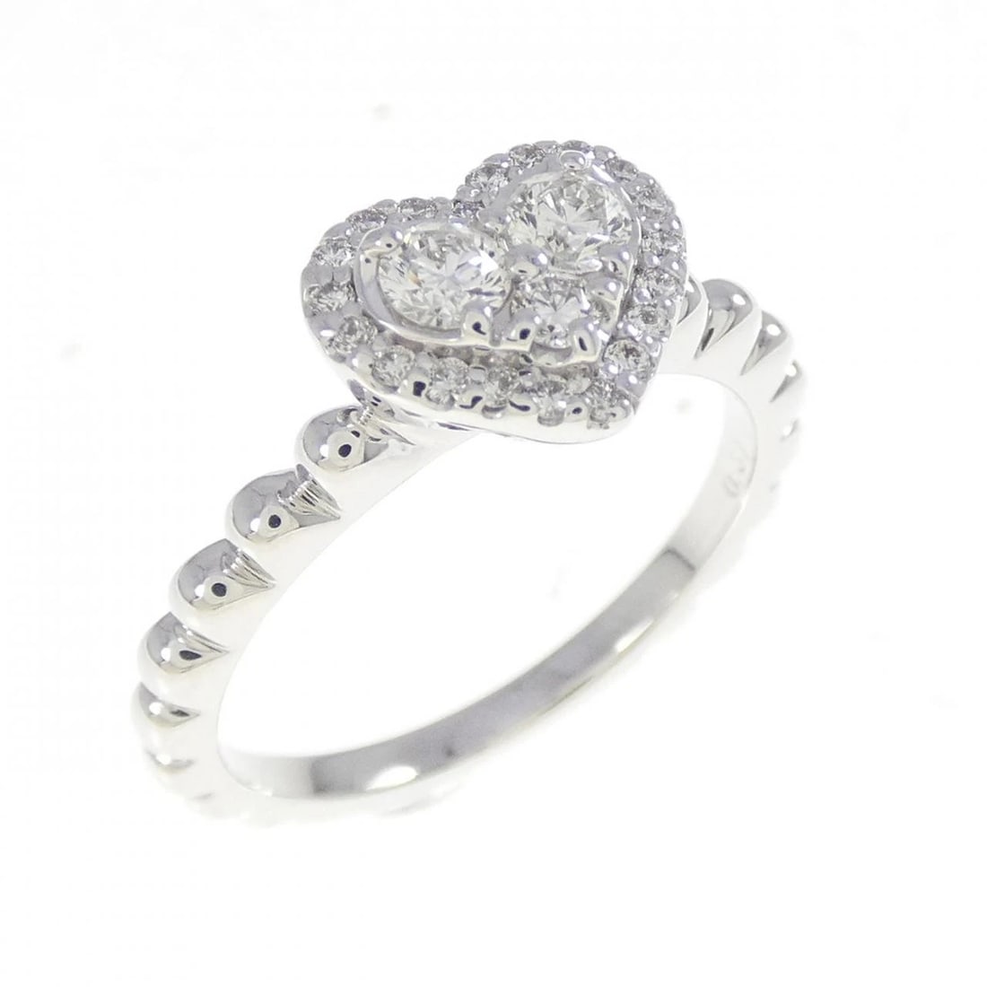 K18WG HEART DIAMOND RING: K18WG Heart Diamond Ring Brand: Unbranded Type: Ring Material: K18 White Gold, Main Stone/Creation Natural Color: White Gold Size: 6 US Accessories: None Accessories Notice: When purchasing