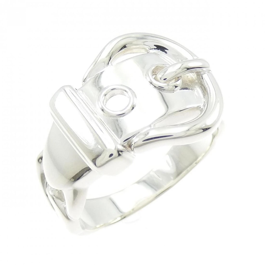 HERMES BOOKLE SELLIER RING: HERMES Bookle Sellier Ring Brand: HERMES Type: Ring Material: 925 Silver, Color: White Size: 7 (US size) Accessories: None Accessories Notice: When purchasing pre-owned goods, please refer to