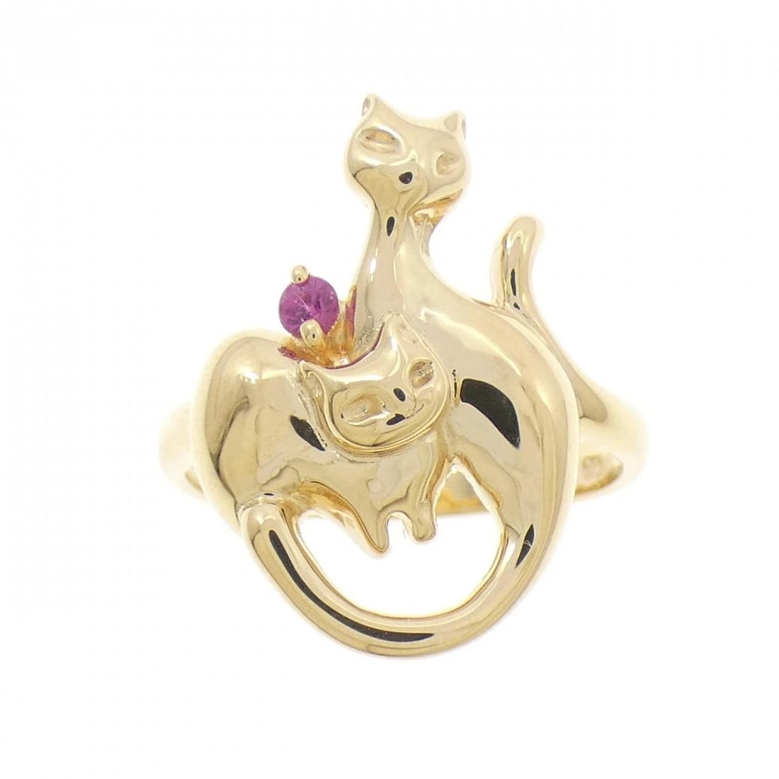 K18YG CAT RUBY RING - 2