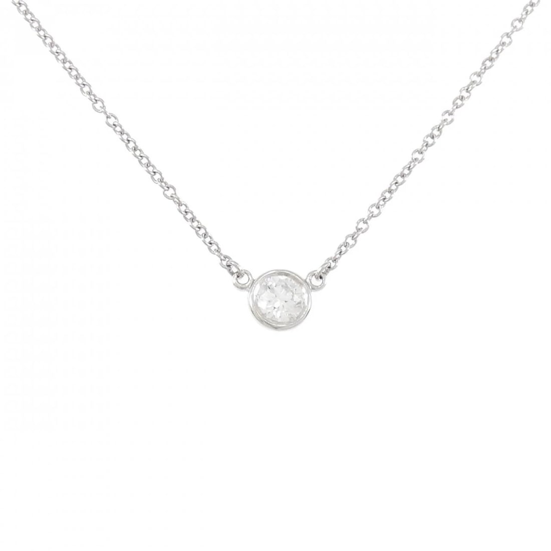 TIFFANY & CO. BY THE YARD NECKLACE: Tiffany & Co. By the Yard Necklace Brand: Tiffany Type: Necklace Material: Platinum 950, Main Stone/Creation Natural Color: White Size: 41cmActualSize Diameter: 5.0mm Chain Max. W: 1.1mm 