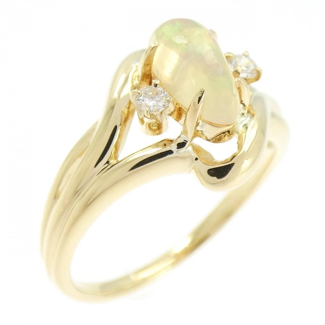 K18YG OPAL RING: K18YG Opal Ring Brand: Unbranded Type: Ring Material: K18 Yellow Gold, Main Stone/Creation opal Color: Yellow Gold Size: 8 US Accessories: None Accessories Notice: When purchasing pre-owned