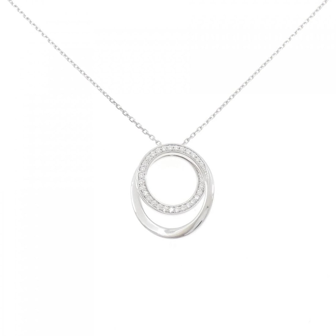 CARTIER ETANSEL NECKLACE: Cartier Etansel Necklace Brand: Cartier Type: Necklace Material: 750 White Gold, Main Stone/Creation Natural Color: White Gold Size: ActualSize Pendant top H x W: 18.1mmx16.0mm Chain Max. W: