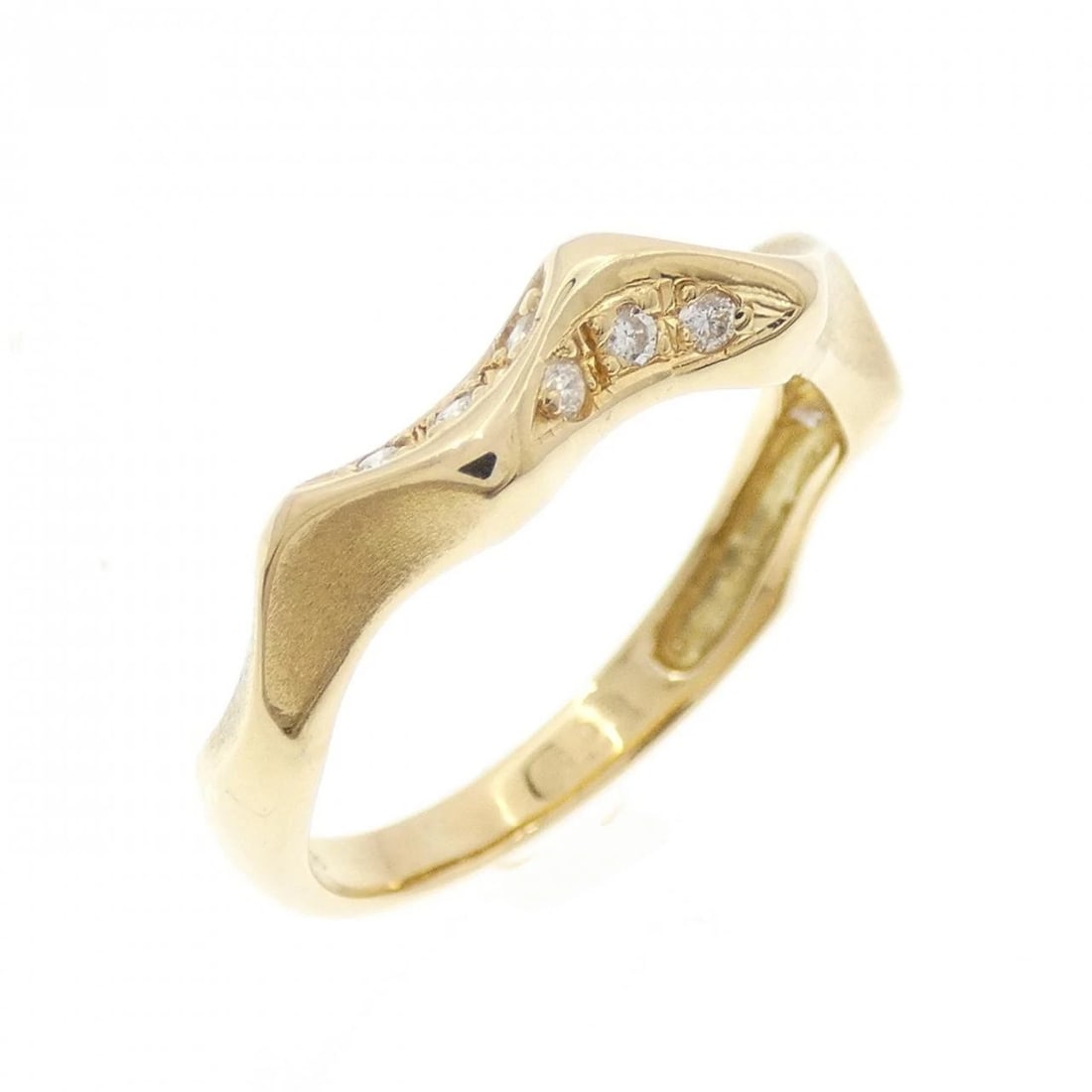 K18YG DIAMOND RING: K18YG Diamond Ring Brand: Unbranded Type: Ring Material: K18 Yellow Gold, Main Stone/Creation natural Color: Yellow Gold Size: 5.5 US Accessories: None Accessories Notice: When purchasing