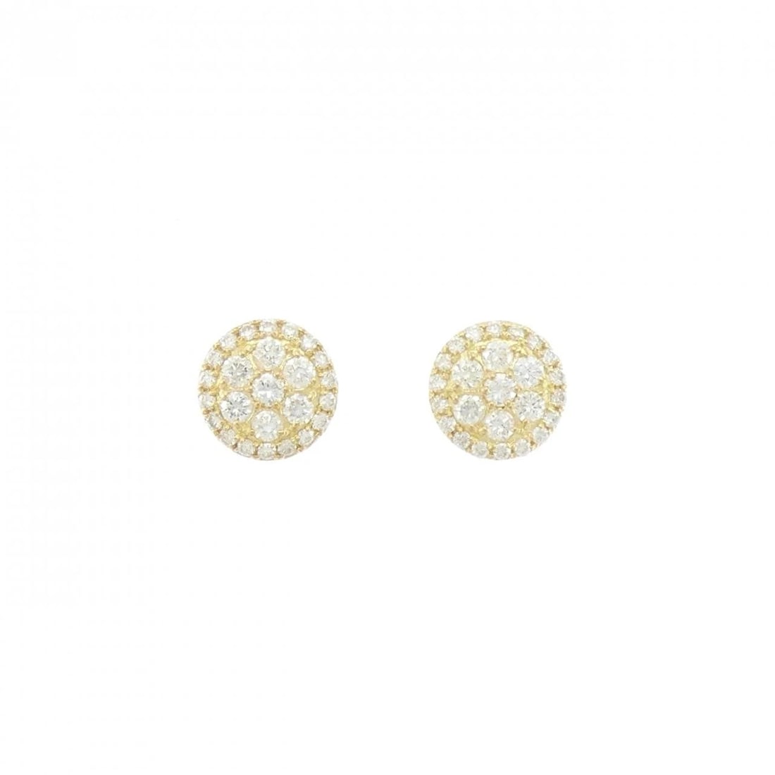 K18YG DIAMOND EARRINGS: K18YG Diamond Earrings Brand: Unbranded Type: Earrings Material: K18 Yellow Gold, Main Stone/Creation Natural Color: YG Size: ActualSize HxW: 8.5mmx8.5mm Accessories: None Accessories Notice: