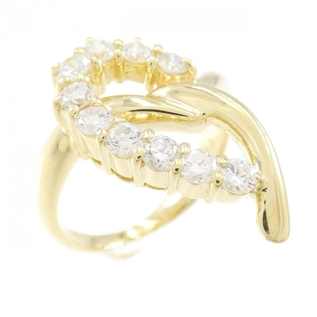 K18YG DIAMOND RING: K18YG Diamond Ring Brand: Unbranded Type: Ring Material: K18 Yellow Gold, Main Stone/Creation Natural Color: YG Size: 5.5 US Accessories: None Accessories Notice: When purchasing pre-owned
