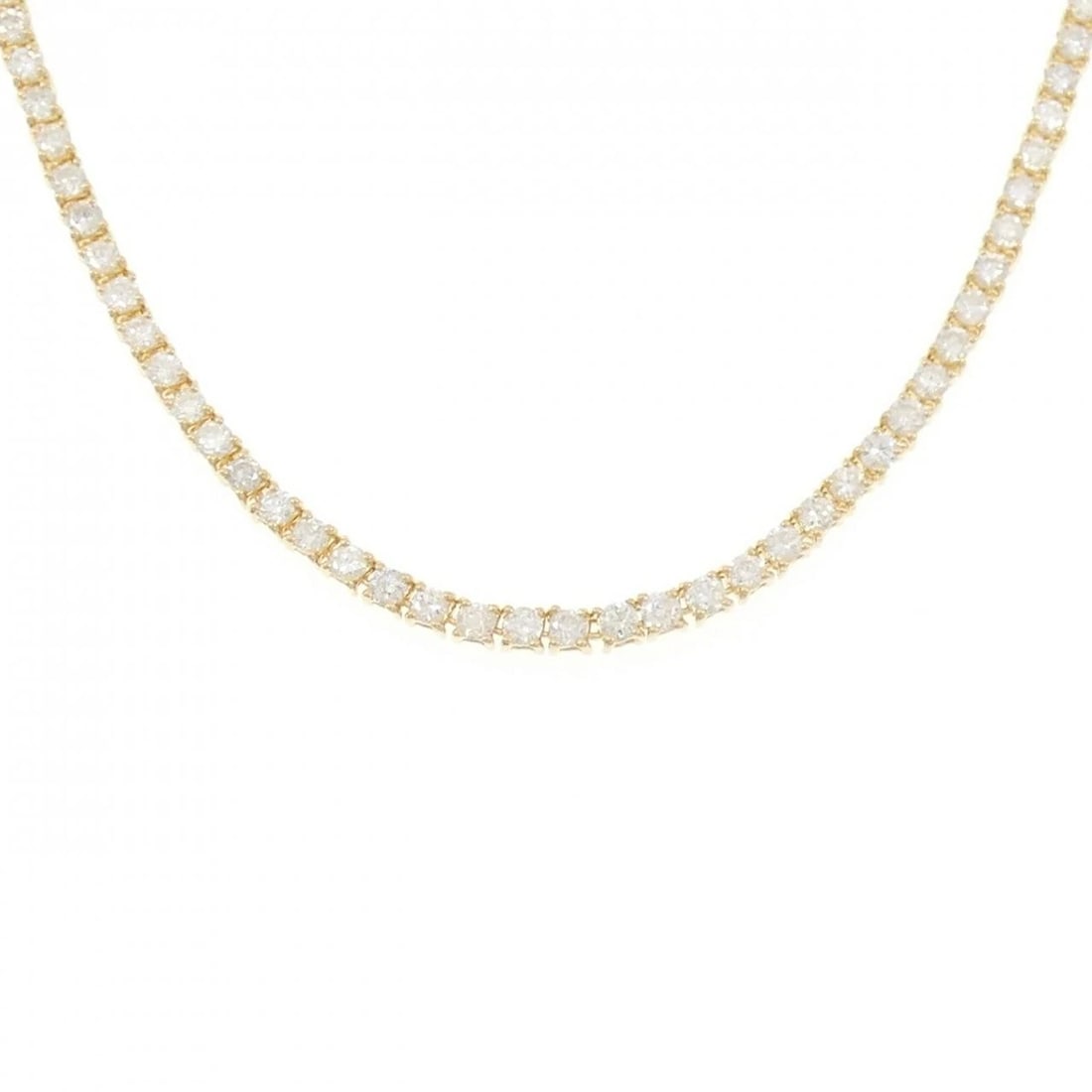 K18YG DIAMOND NECKLACE: K18YG Diamond Necklace Brand: Unbranded Type: Necklace Material: K18 Yellow Gold, Main Stone/Creation Natural Color: YG Size: 41-46cmActualSize Max W: 2.3mm Accessories: None Accessories