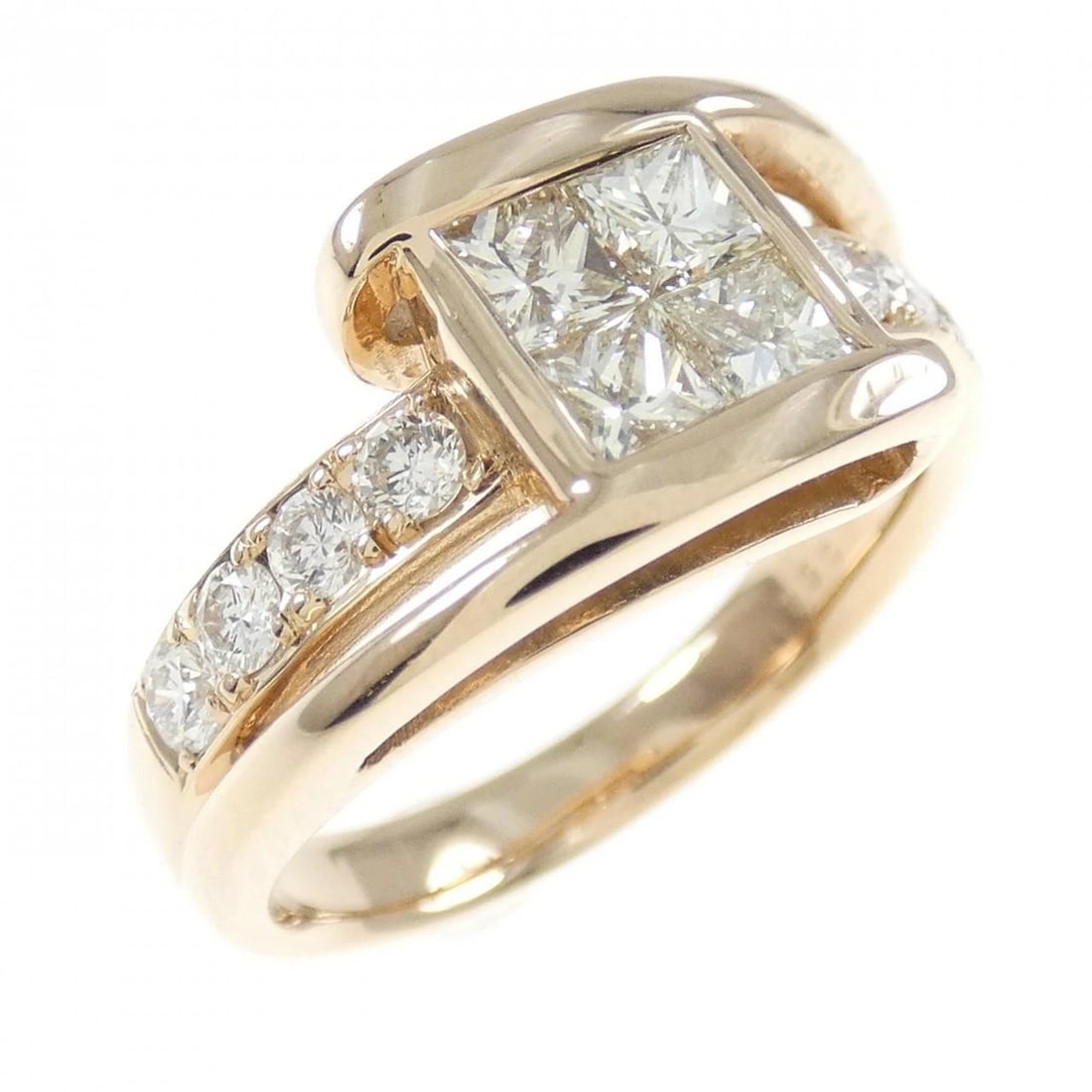 K18PG DIAMOND RING: K18PG Diamond Ring Brand: Unbranded Type: Ring Material: K18 Pink Gold, Main Stone/Creation Natural Color: PG Size: 6-6.5 US Accessories: None Accessories Notice: When purchasing pre-owned