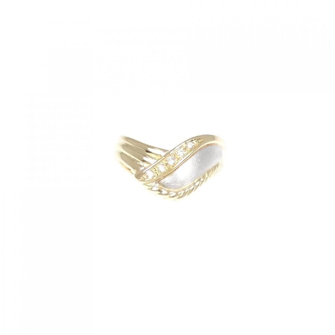 K18YG PT DIAMOND RING - 2