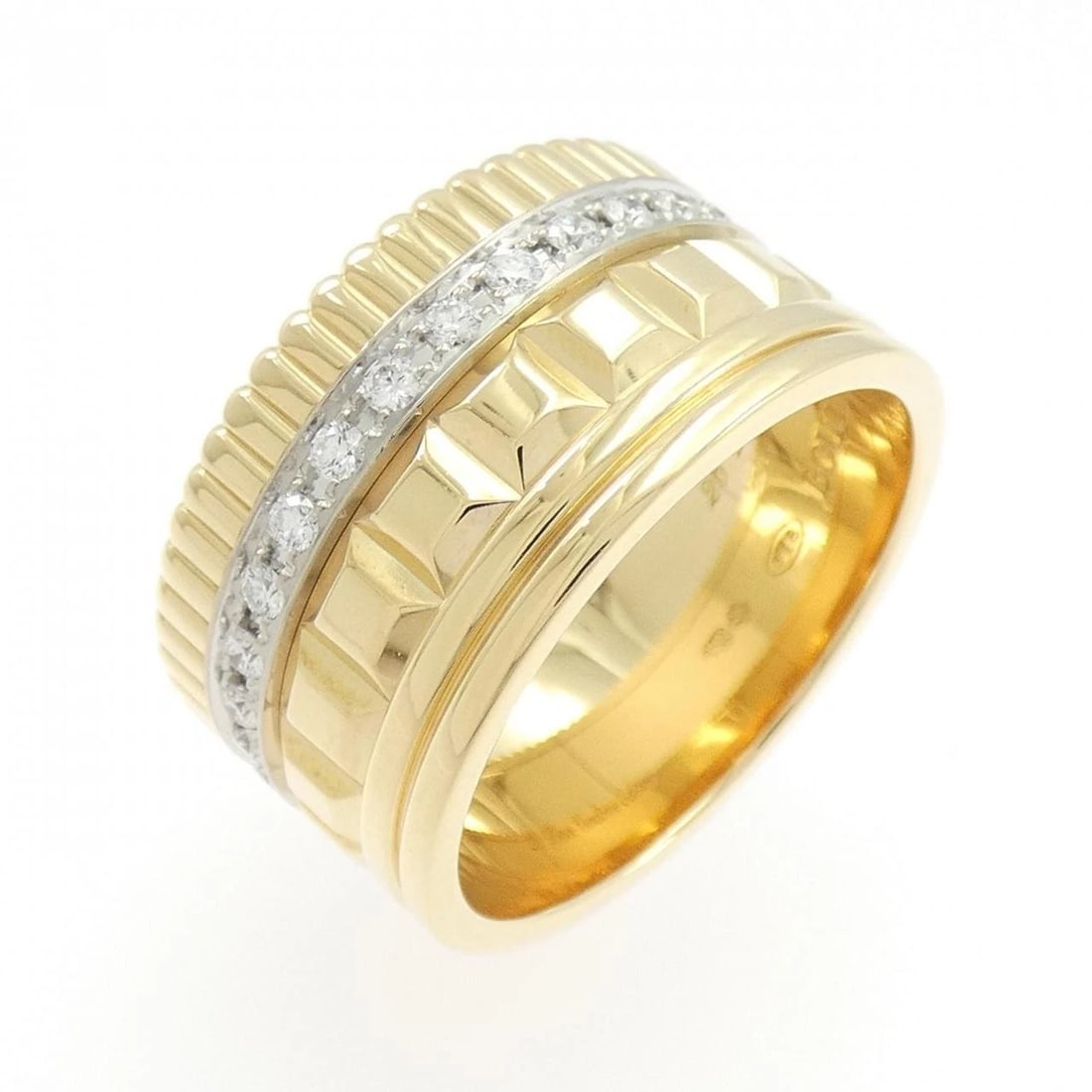 BOUCHERON QUATRE RADIANT RING: Boucheron Quatre Radiant Ring Brand: Boucheron Type: Ring Material: 750 Yellow Gold 750 White Gold, Main Stone/Creation Natural Color: Yellow Gold White Gold Size: 10-10.5 US Accessories: