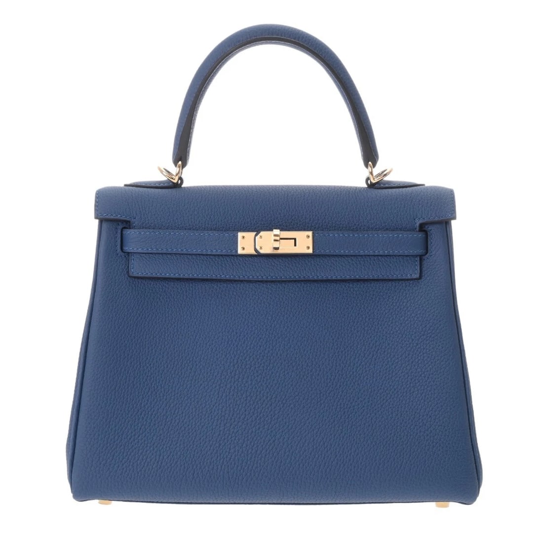 HERMES KELLY 25 INSEAM TOGO BLUE TIE 2WAY BAG 2WAY BAG: HERMES Kelly 25 Inseam Togo Blue Tie 2WAY bag 2WAY bag Brand: HERMES Type: 2WAY bag Material: Togo Color: Blue Tie × Champagne Gold Metal Size: H:about 7.5inch W:about 9.4inch Bottom D:about 3.7i