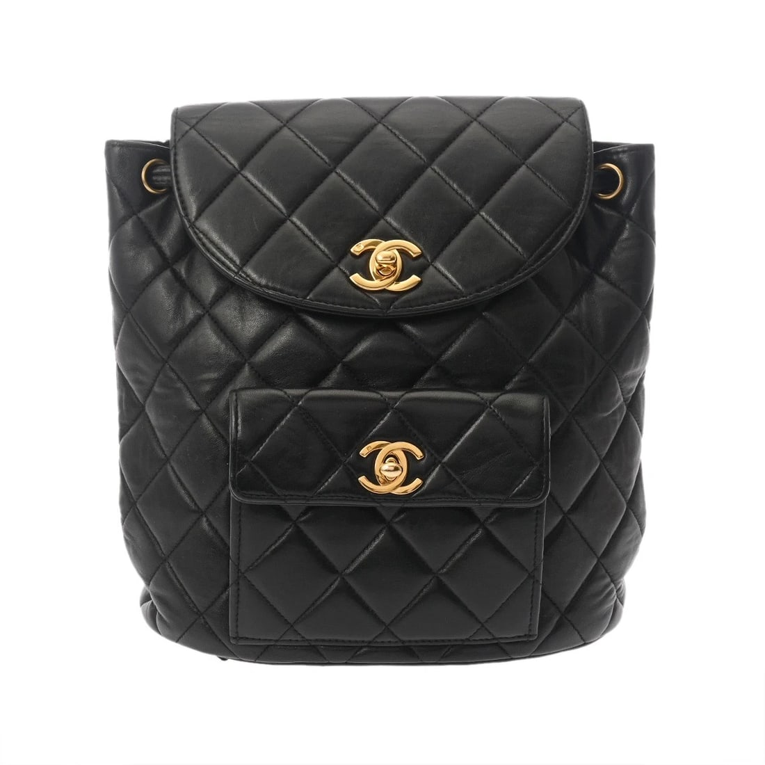 CHANEL BACKPACK MATRASSE BLACK BACKPACK Â· DAYPACK BACKPACK Â· DAYPACK: CHANEL Backpack Matrasse black Backpack Â· Daypack Backpack Â· Daypack Brand: CHANEL Type: Backpack Â· Daypack Material: lambskin Color: black × Gold Metal Size: H:about 9.4inch W:about 8.7