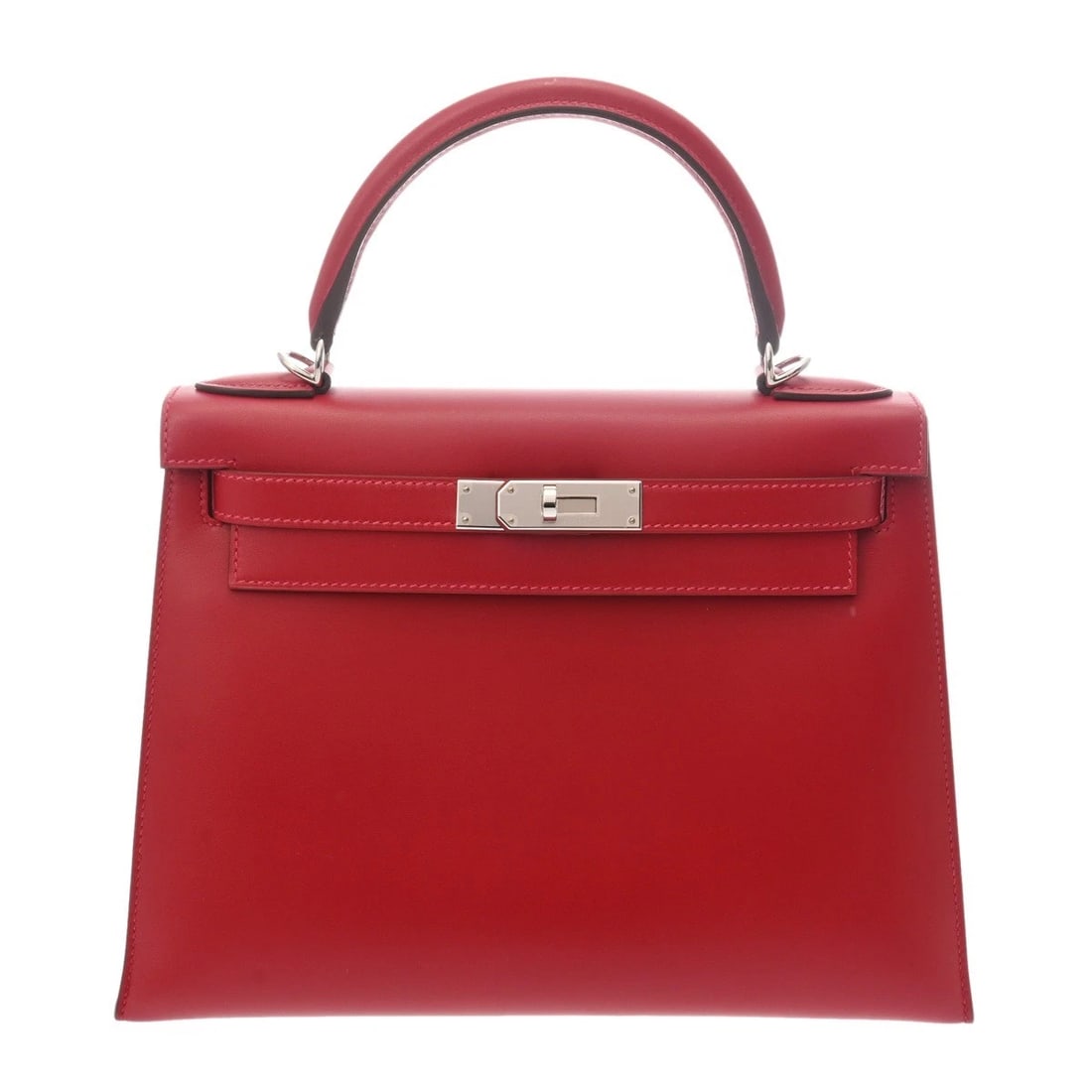 HERMES KELLY 28 OUTSIDE STITCH 2WAY BOX SCARF ROUGE VIF HANDBAG HANDBAG (1 of 8)