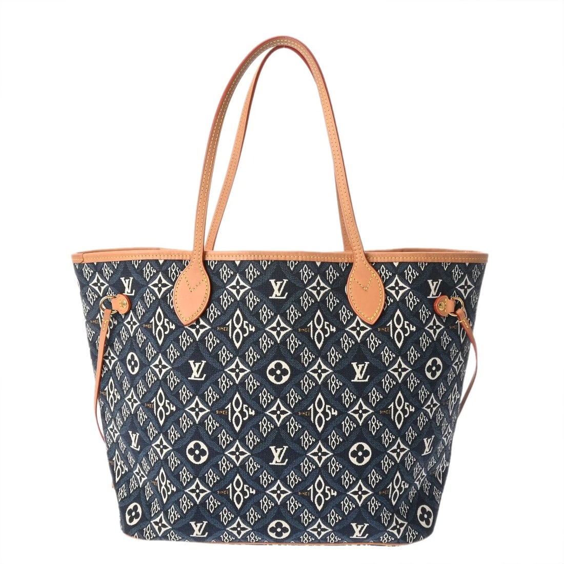LOUIS VUITTON NEVERFULL MM MONOGRAM TOTE BAG: LOUIS VUITTON Neverfull MM Monogram Tote Bag Brand: LOUIS VUITTON Type: Tote Bag Material: Jacquard canvas Color: Navy Size: H:about 11.0inch W:about 12.4inch (Bottom) D:about 6.1inch